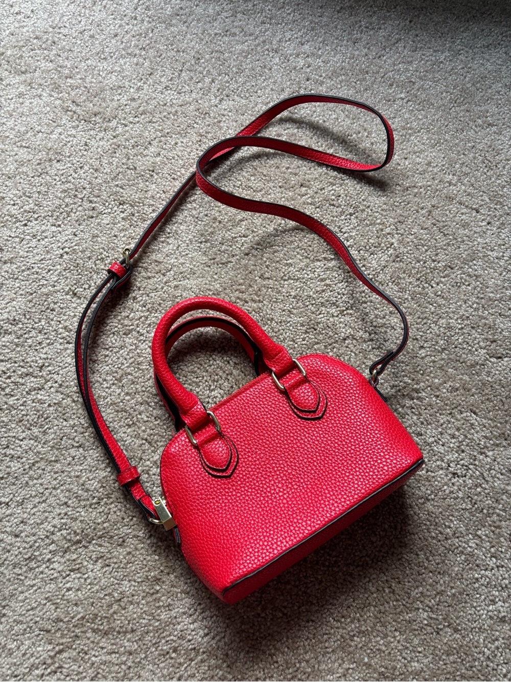 a new day Red Pebble Leather Mini Crossbody Purse - Picture 3 of 11